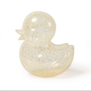 New Target Bullseye Playground 7" Fillable Easter Duck- clear w/gold specks